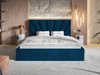 Łóżko tapicerowane z pojemnikiem i stelażem 160x200 Orlo granatowe