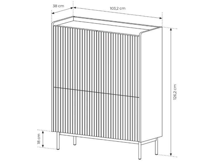 Komoda z drzwiami Abios Beżowy, Dąb Scandi
