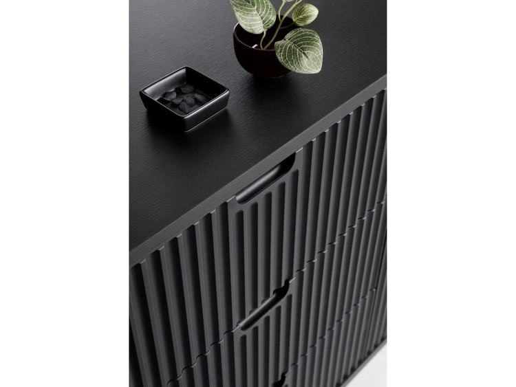 Komoda z drzwiami i szufladami na czarnych nogach Viva Czarna