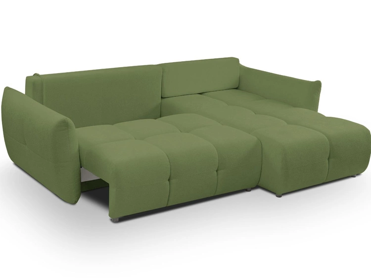 Narożnik L uniwersalny z funkcją spania i pojemnikiem Bene Zielony