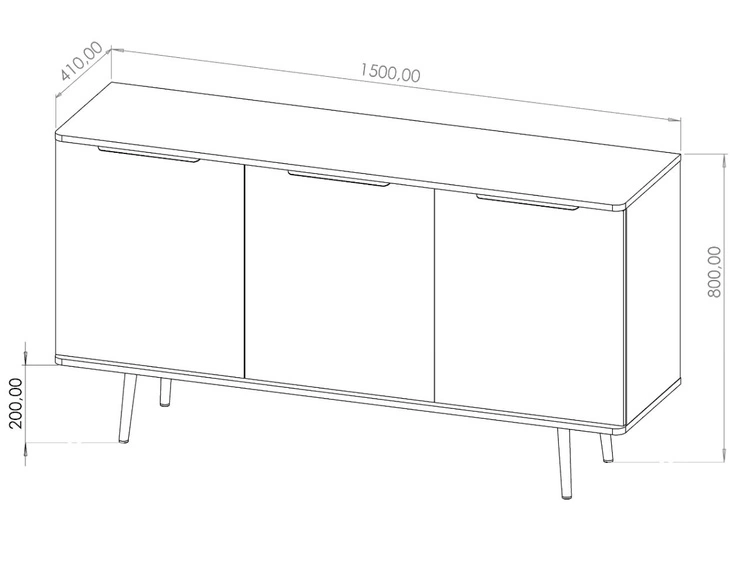 Komoda z drzwiami Nemi Brązowa