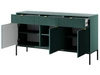 Komoda z drzwiami i szufladami Amber zielona na czarnych nogach