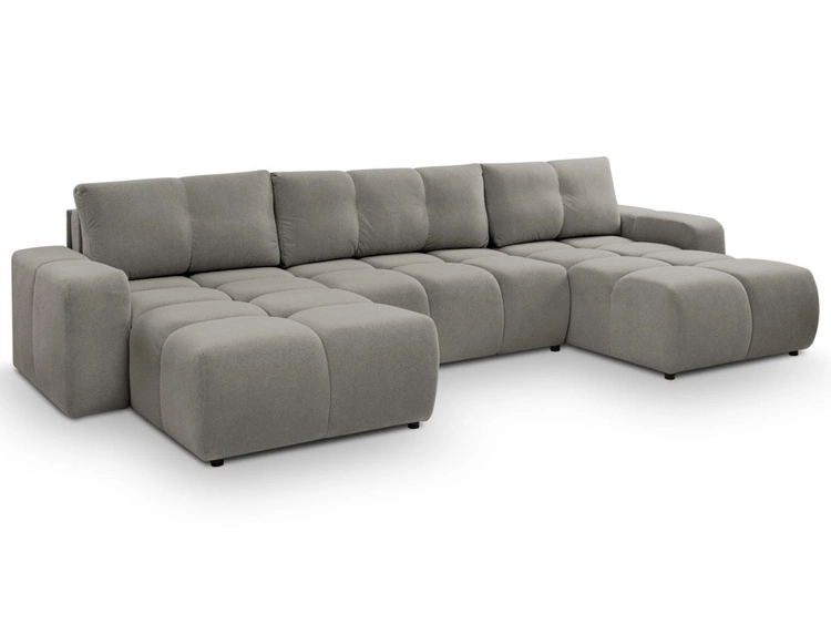 Narożnik U z funkcją spania i pojemnikiem Sile U Szary