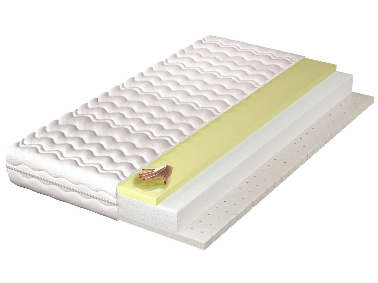Materac piankowy z pianką termoelastyczną i lateksową Tenso 120x200
