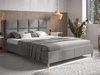 Łóżko tapicerowane ze stelażem 160x200 Luxe szary