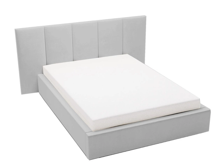 Łóżko tapicerowane z pojemnikiem i stelażem 180x200 cm Lizbona Jasnoszare