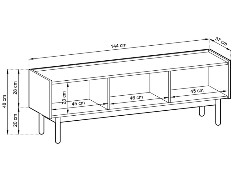 Szafka pod telewizor z drzwiczkami Braha Dąb Riviera