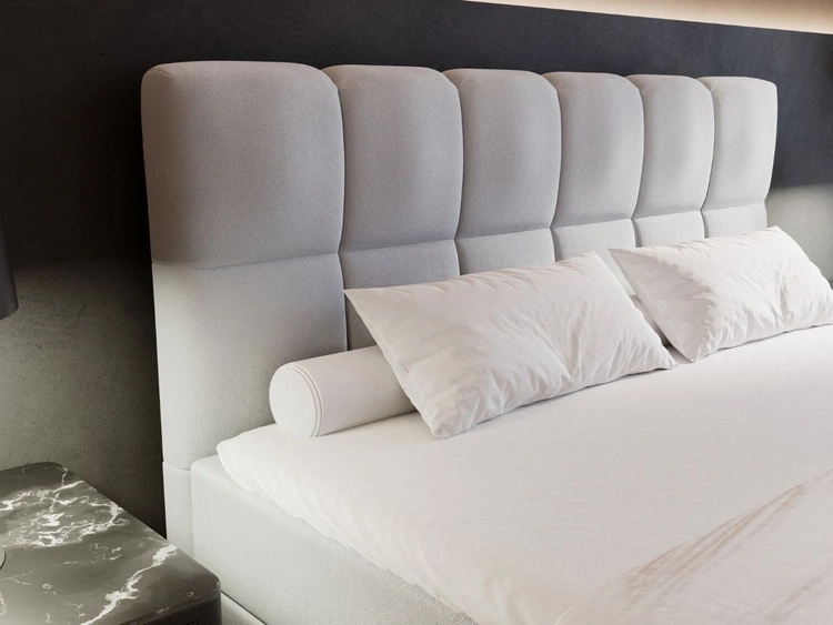 Łóżko kontynentalne z pojemnikiem na pościel 200x200 Alicante Szare