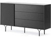 Komoda z jednym skrzydłem drzwiowym i szufladami Ravi Czarna
