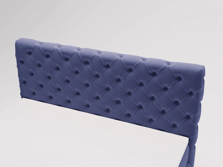 Łóżko kontynentalne z pojemnikiem na pościel 180x200 cm Canolo Niebieskie