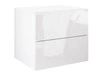 Podwieszany stolik nocny z dwoma szufladami Nuveo Lux Biały połysk