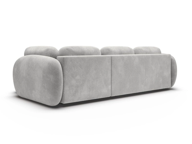 Narożnik z funkcją spania i pojemnikiem Prawy Carino Jasnoszary