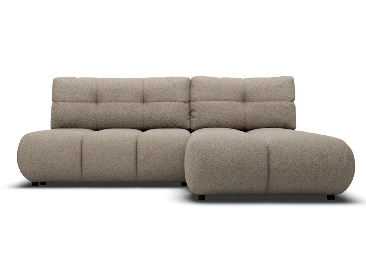 Narożnik z funkcją spania i pojemnikiem Prawy Milet Jasnoszary