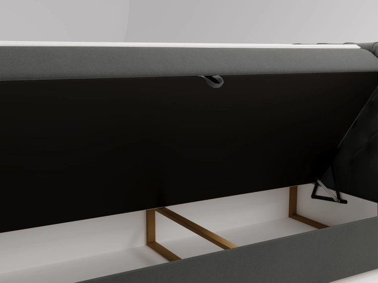 Łóżko kontynentalne z pojemnikiem na pościel 140x200 Montego Antracytowe