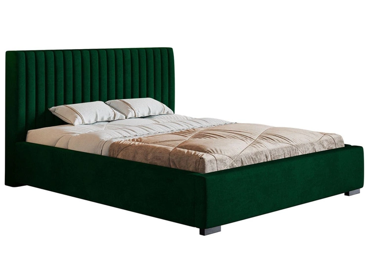 Łóżko tapicerowane z pojemnikiem i stelażem 140x200 Toscania Zielone