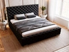 Łóżko tapicerowane z pojemnikiem i stelażem 200x200 Astra Czarny