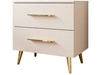 Stolik nocny z dwoma szufladami na złotych nóżkach Nuveo Kaszmir