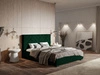 Łóżko tapicerowane z pojemnikiem i stelażem 180x200 Toreto Ciemnozielone