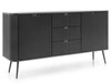 Komoda z drzwiami i szufladami na czarnych nogach Viva Czarna