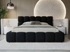 Łóżko tapicerowane z pojemnikiem i stelażem 140x200 Modo Czarne