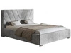 Łóżko tapicerowane z pojemnikiem i stelażem 180x200 Tivoli Jasnoszare