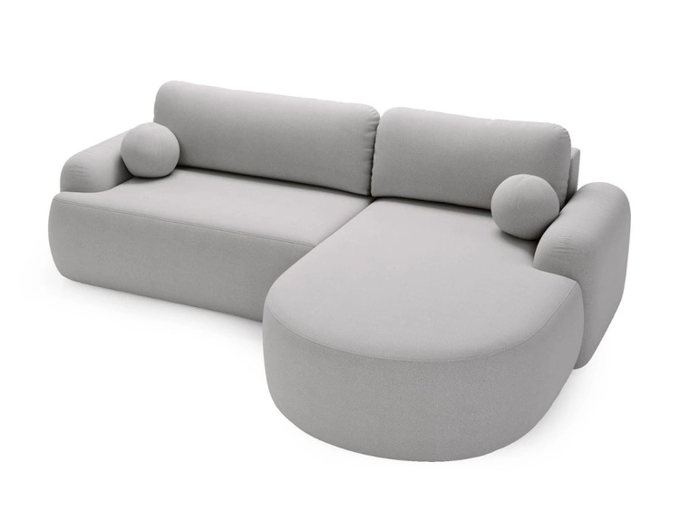 Narożnik L Prawy z funkcją spania i pojemnikiem Aurio Szary