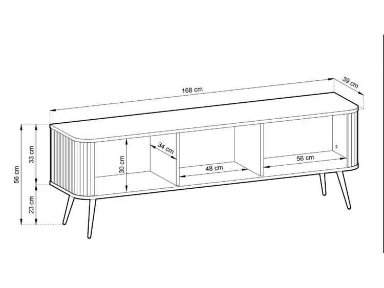 Szafka pod telewizor z drzwiczkami na złotych nogach Viva Biała