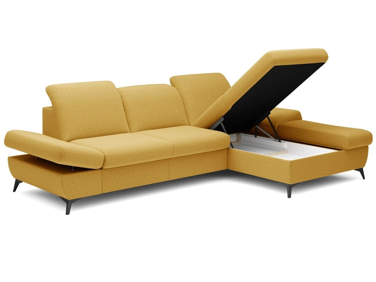 Narożnik L Prawy z funkcją spania i pojemnikiem Hannover Żółty