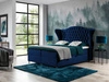 Łóżko kontynentalne z pojemnikiem na pościel 120x200 Kate Ciemnoniebieskie