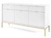 Komoda z drzwiami i szufladami Amber biała na złotych nogach