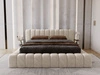 Łóżko tapicerowane z pojemnikiem na pościel i stelażem 160x200 Italia Beżowe