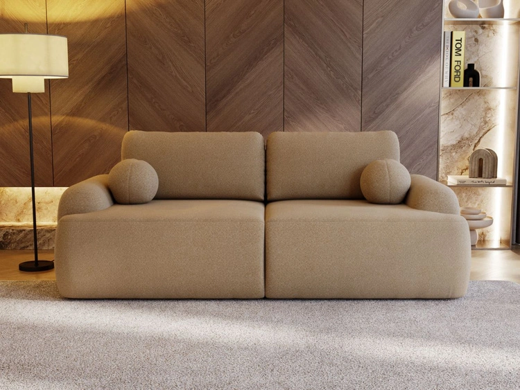 Kanapa z funkcją spania i pojemnikiem Aurio Jasnobrązowa