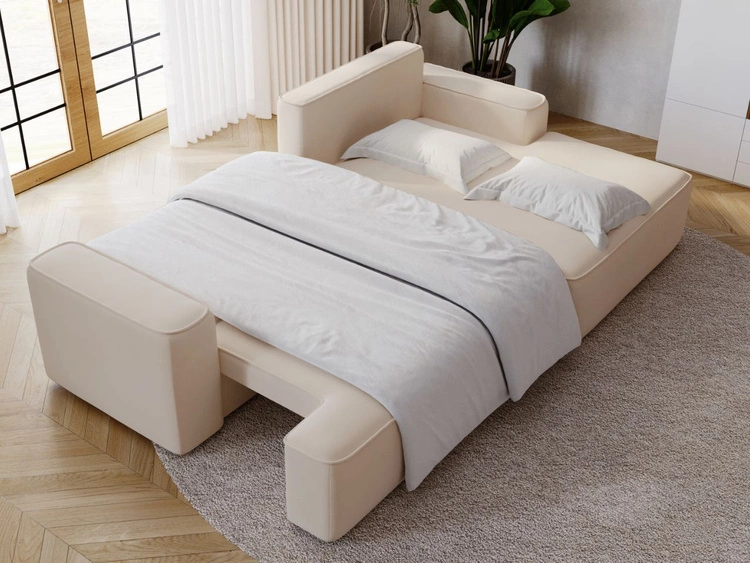 Narożnik L Prawy z funkcją spania i pojemnikiem California Beżowy