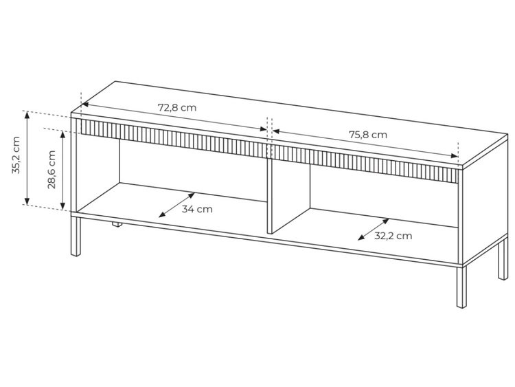 Szafka pod telewizor z drzwiczkami 153 cm Sorano Czarna
