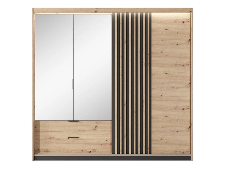 Zestaw mebli do sypialni Turia Dąb Artisan, Antracyt