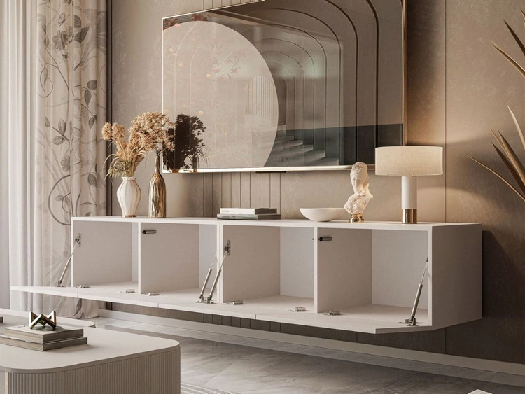 Wisząca szafka RTV pod telewizor z drzwiczkami 200 cm Nodoo Kaszmir