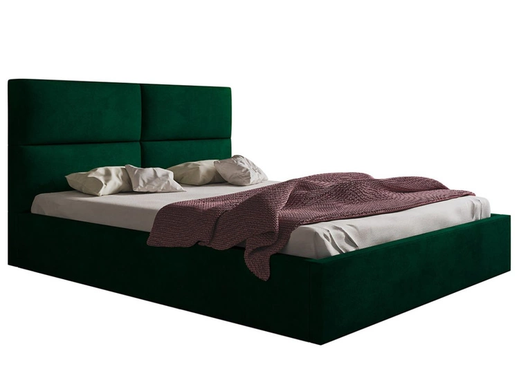 Łóżko tapicerowane z pojemnikiem i stelażem 180x200 Marad zielone
