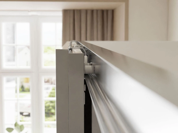 Szafa dwudrzwiowa z drzwiami przesuwnymi i lustrem 244 cm Nuveo Biały połysk