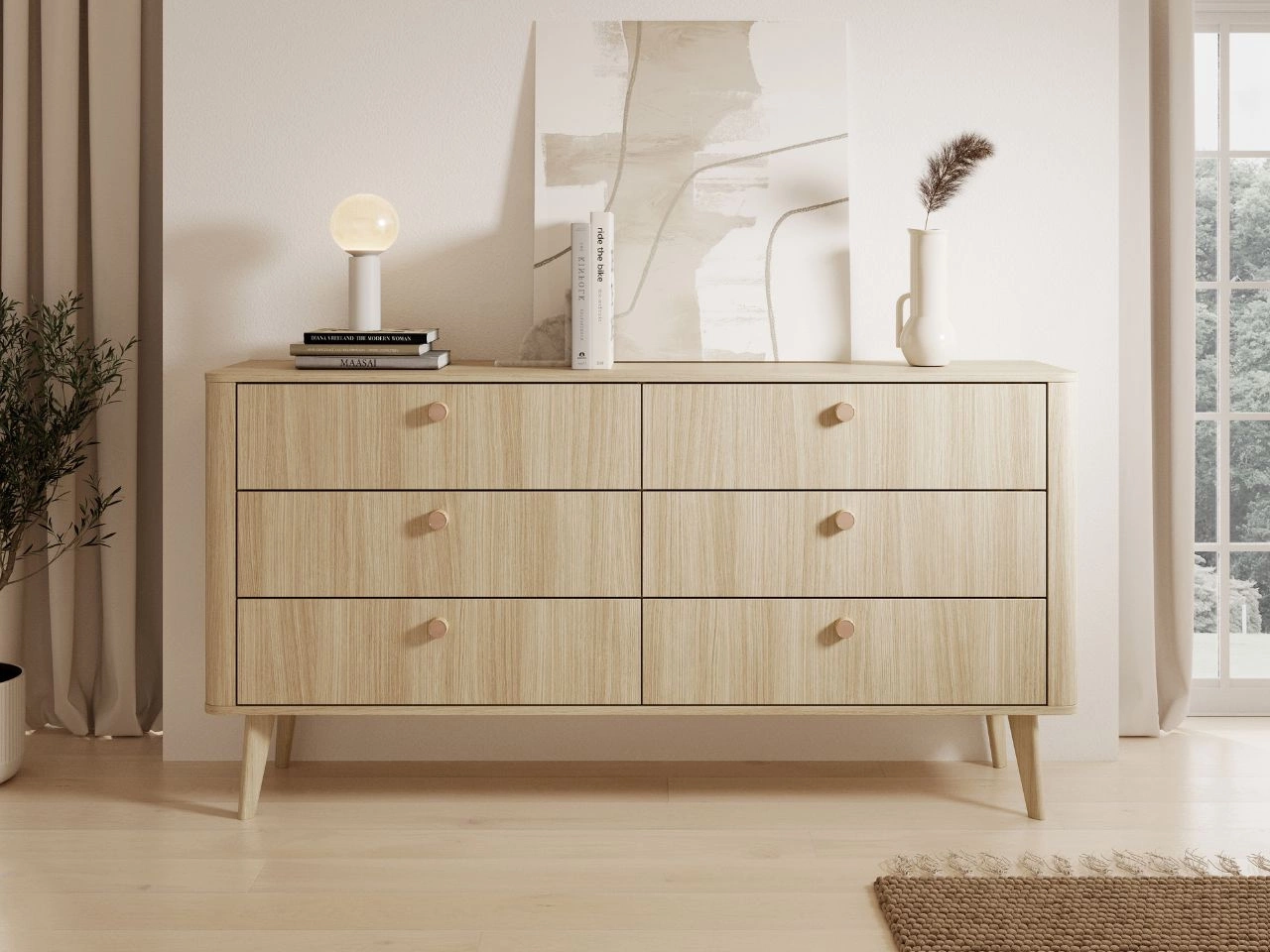 Komoda z sześcioma szufladami Bilancio Dąb Barista