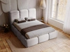 Łóżko tapicerowane z pojemnikiem i stelażem 180x200 cm Bubble Jasnoszare