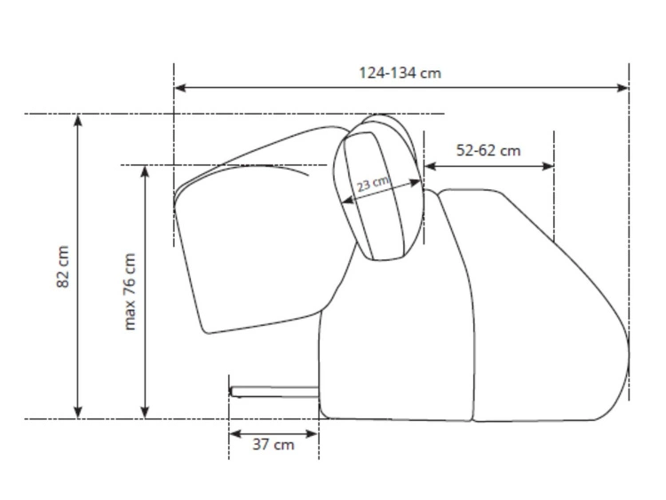 Kanapa z regulowanym oparciem, funkcją spania i pojemnikiem Figo Beżowa