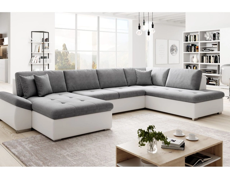 Narożnik U prawy z funkcją spania Moni U Szary