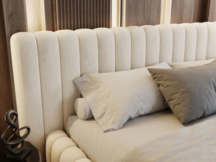 Łóżko tapicerowane z pojemnikiem i stelażem 120x200 Bliss Beżowe