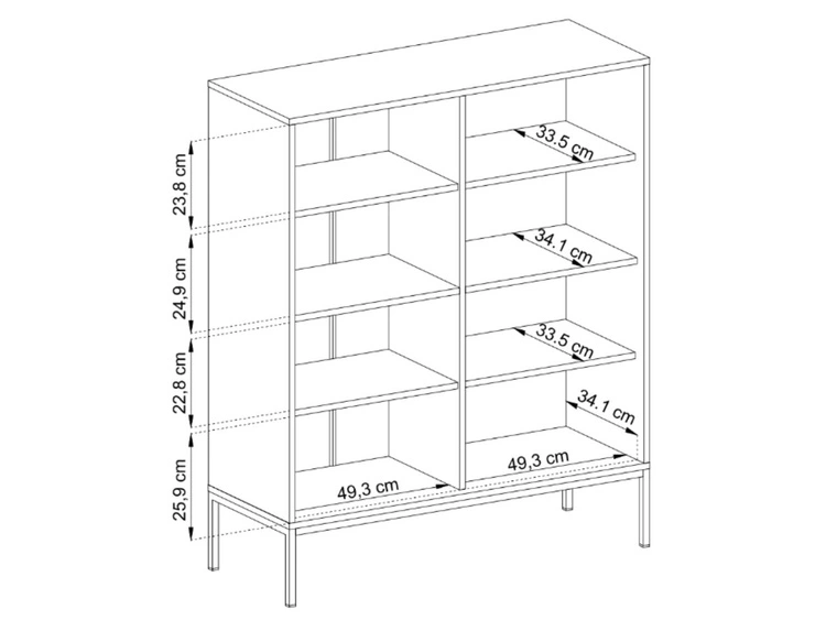 Komoda z drzwiami na złotych nóżkach Amor Granatowa