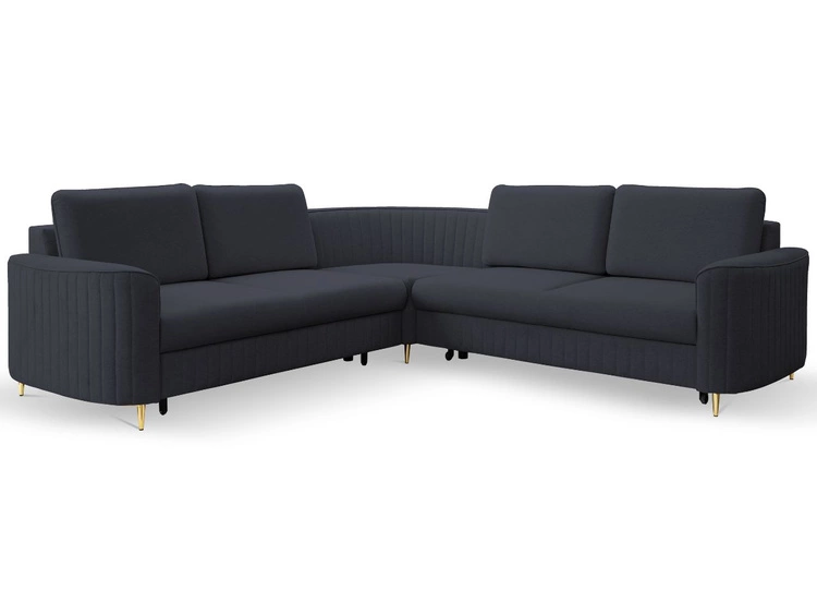 Narożnik L Prawy z funkcją spania i pojemnikiem Limon Ciemny niebieski