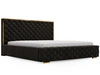Łóżko tapicerowane z pojemnikiem i stelażem 160x200 Wave Czarny