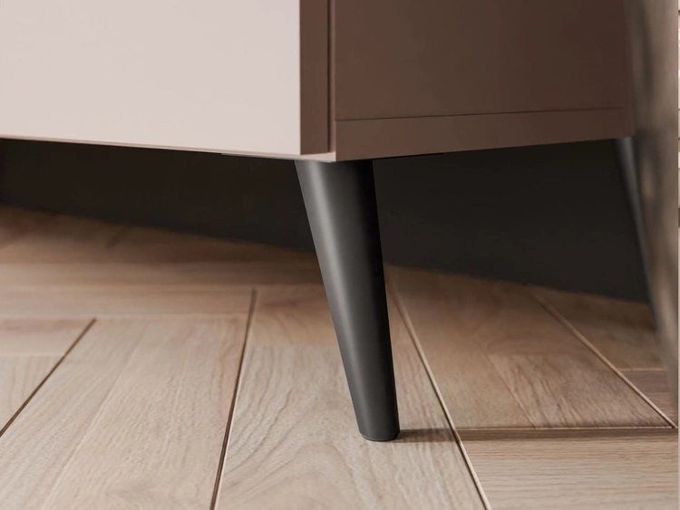 Szafka RTV pod telewizor z drzwiczkamii oświetleniem LED na czarnych nóżkach 100 cm Noaé Kaszmir