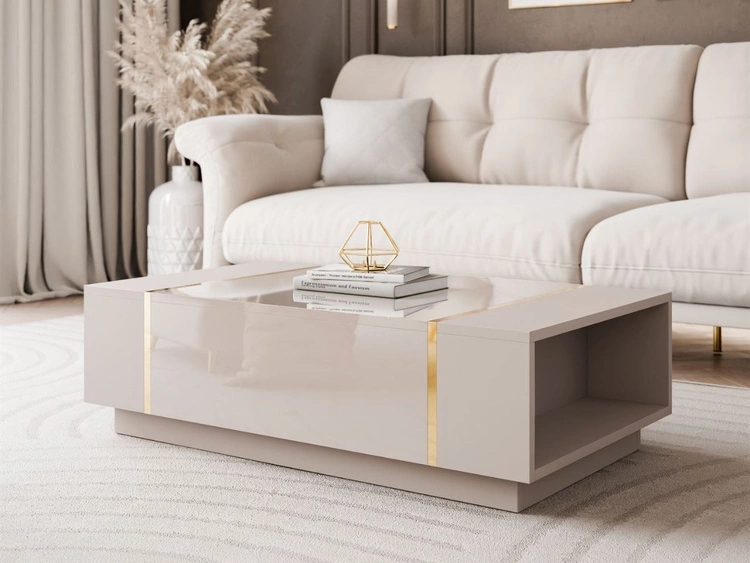 Zestaw mebli do salonu w stylu glamour Lunelie Kaszmir