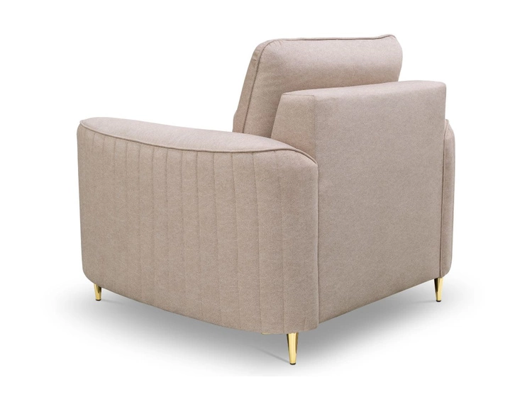 Fotel na złotych nogach Limon Ciemnobeżowy