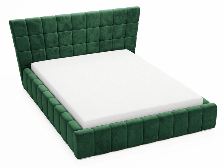 Łóżko tapicerowane z pojemnikiem i stelażem 140x200 cm Paris ZIelone